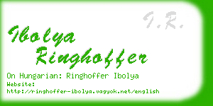 ibolya ringhoffer business card